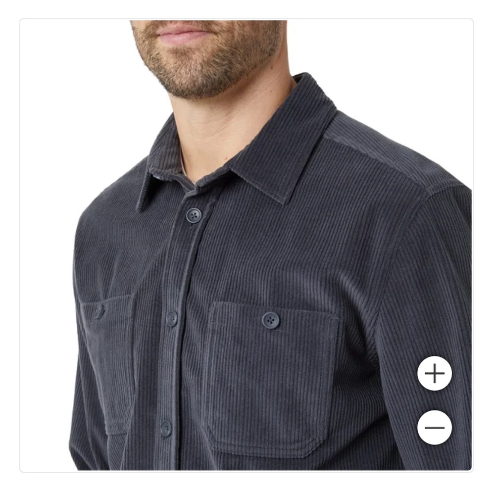 NEW 32 Degrees Men's Casual Button Down Shirt - Dark Blue Gray M - Picture 4 of 14